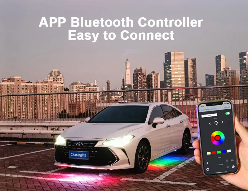 New Arrival Cob Underglow Ip68 Waterproof Rgbic Led Car Under Glow App Control 6 Pcs Chasing