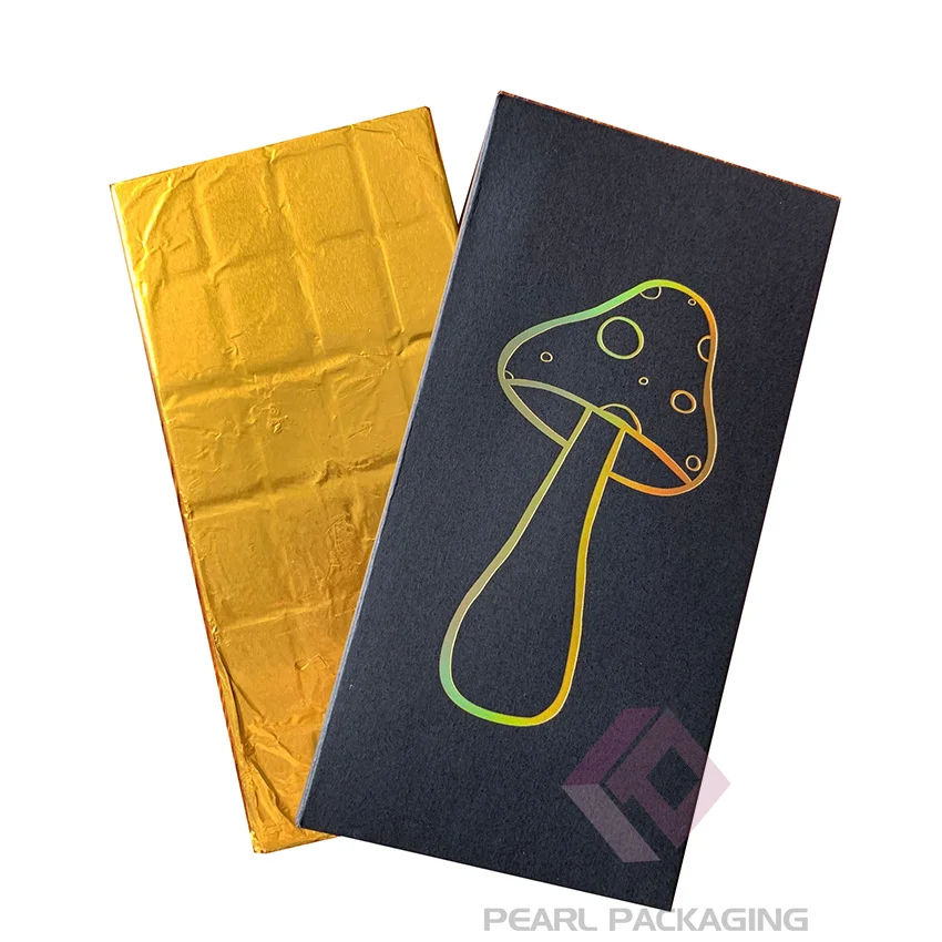 Eco-friendly Silver Gold Holographic Foiled Mushroom Chocolate