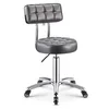 Sillón cómodo + taburete de belleza gris plateado