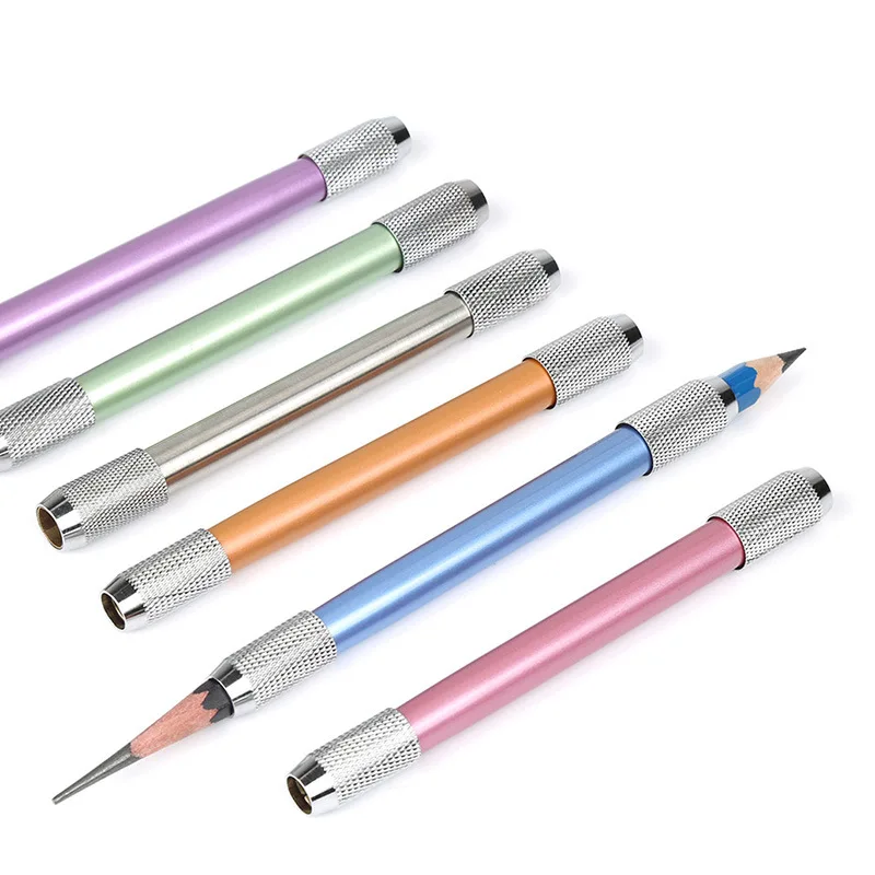 6 Colors Double Ended Sketch Pencil Extender Tool Drawing Pencil