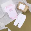 Vêtements bébé double fleur papillon rose