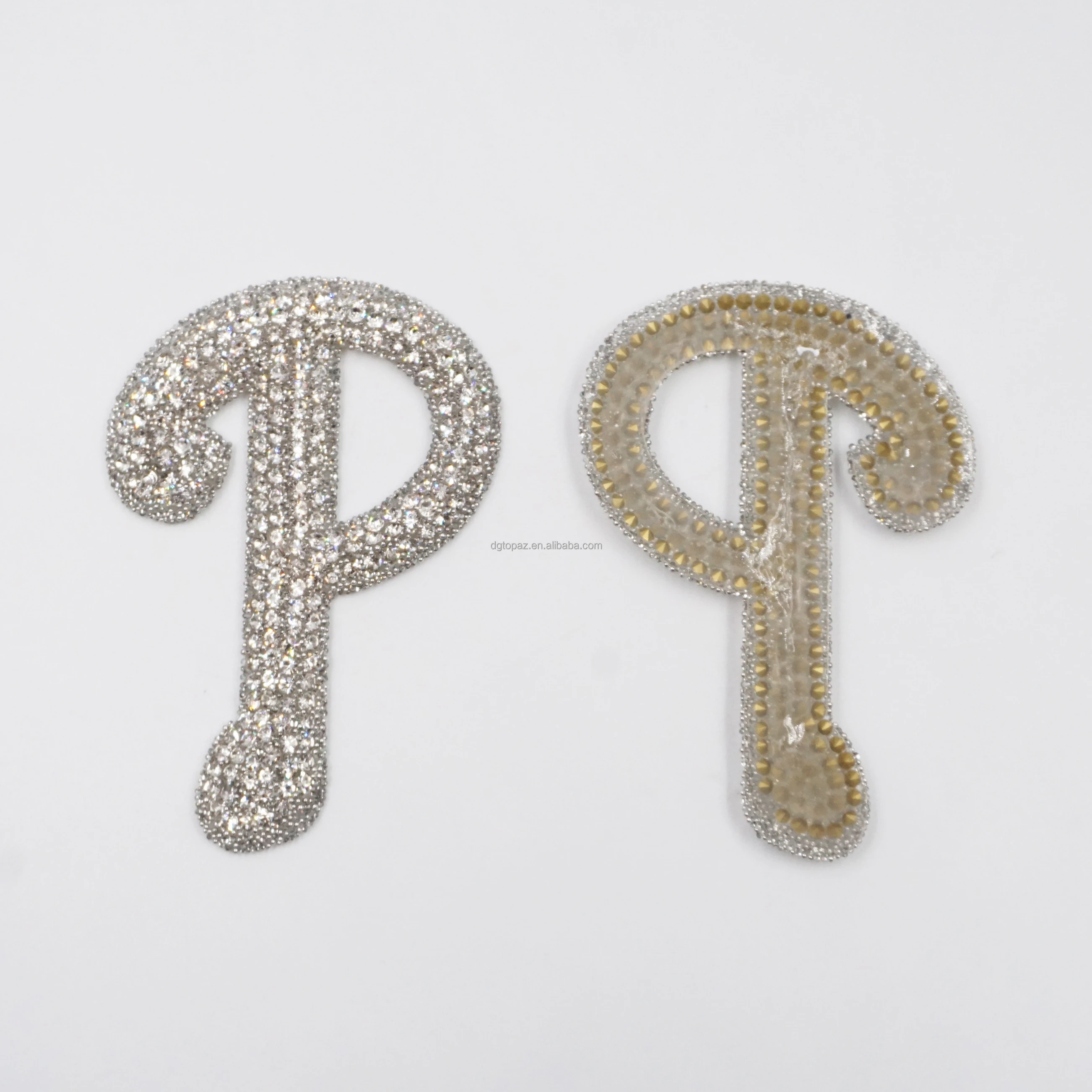 Designer ready design wholesale rhinestone t-shirt logo bowtie luxury heat press rhinestone patches