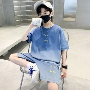 Boys' Summer Clothes Set New Model Casual Kid Short Sleeve T-Shirt & Shorts 2 Pieces Clothes Set Two-Piece Suit