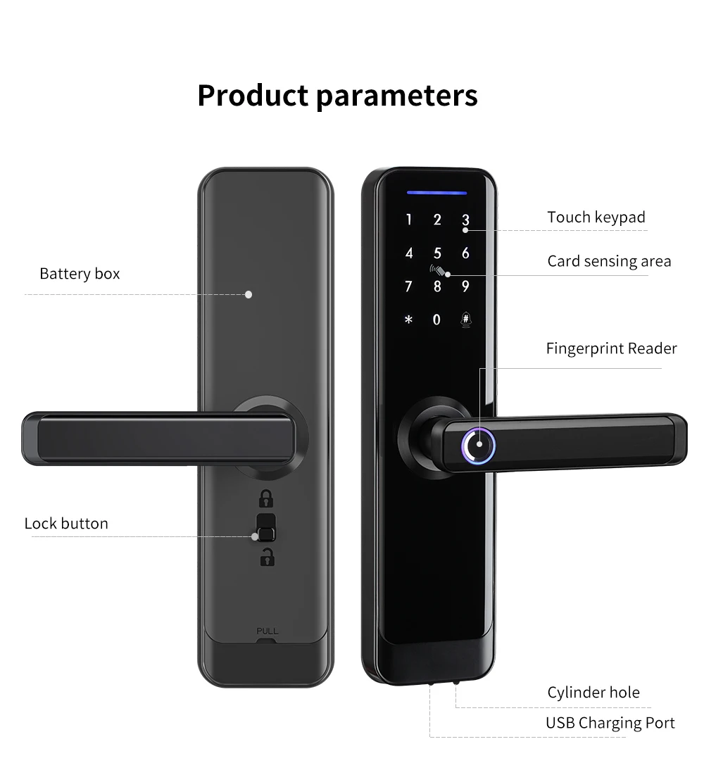 SMARTEK High Security Tuya Smart Lock Digital Fingerprint Waterproof Electronic Lock