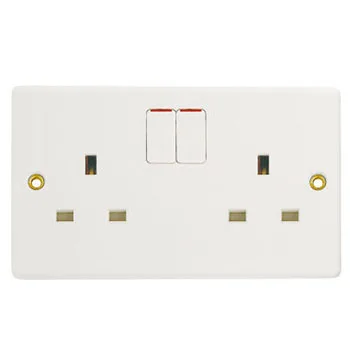 Bakelite 13A 2 Gang Wall Switches and Sockets Electrical Double Pole Uk Electrical Wall Switch Sockets