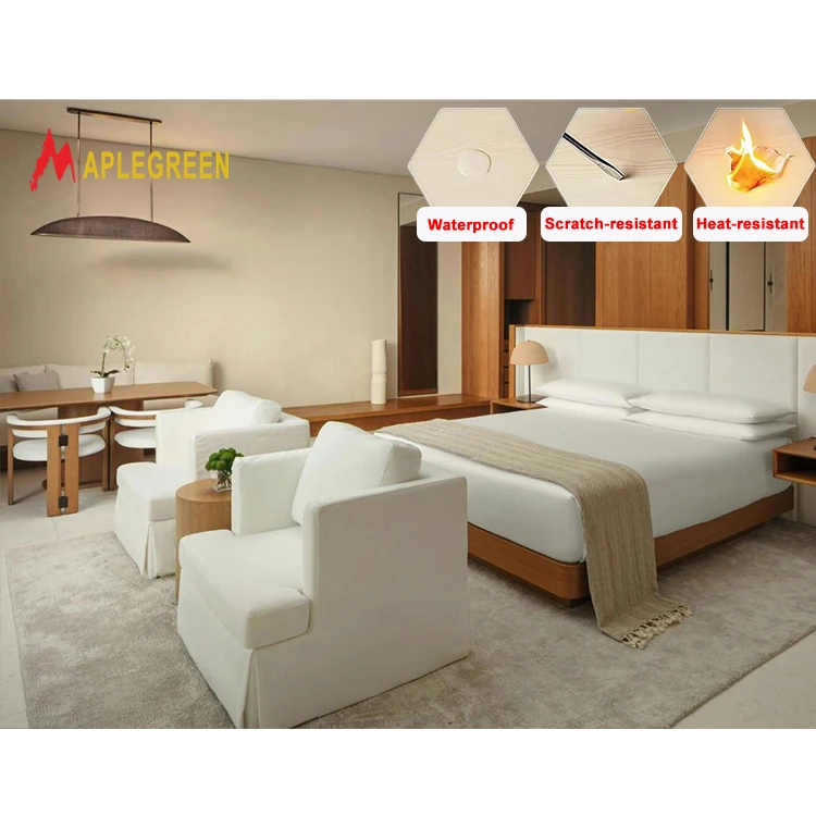 Complete 5 Star Hotel Bedroom Furniture Package Set Modern Ash Wood Eco-Friendly 10-Year Warranty for Hospitality Apartment