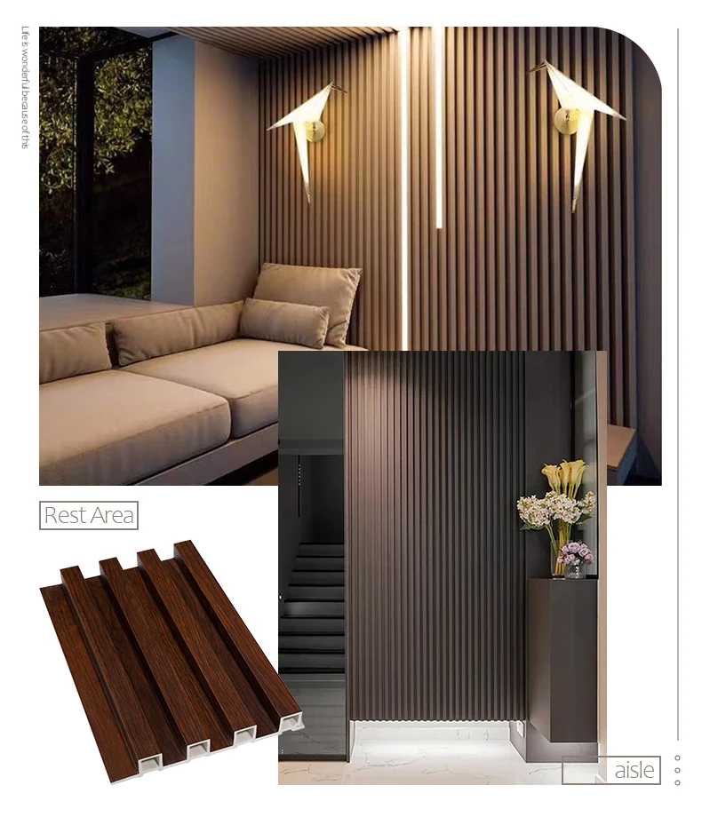 Waterproof Wood PVC Composite Interior Decorative WPC Wall Cladding ...