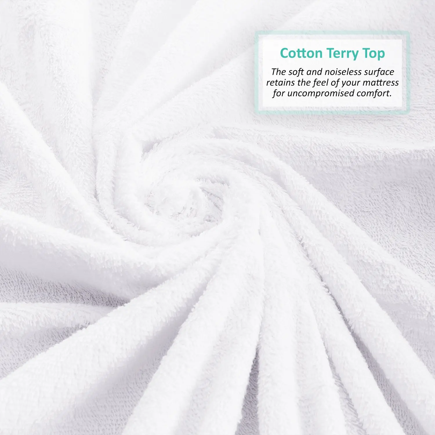High Quality Mattress Protector Waterproof Hypoallergenic Vinyl Free Twin XL Cotton Terry Top