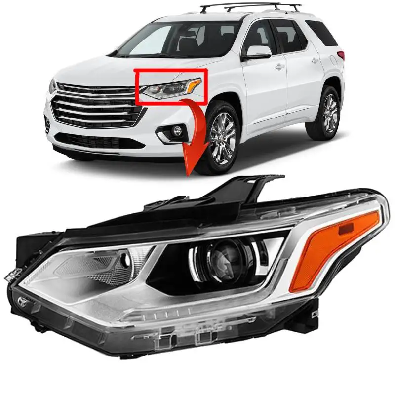 car chrome headlamp with LED DRL headlight for chevy Chevrolet Traverse 2019 2020