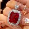 Red corundum pendant with Chopin chain