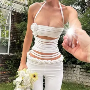 Dropshipping 2026 Summer Hot Selling Fashion Crop Top Flowers Boutique Sexy Women Tank Tops