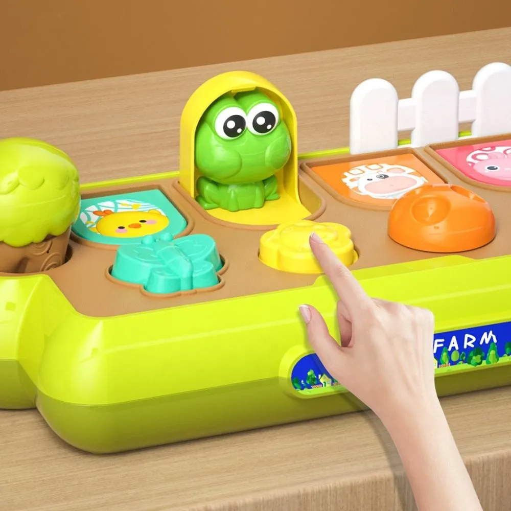 Educational Cartoon Farm Animals Ejection Peekaboo Game Box Baby