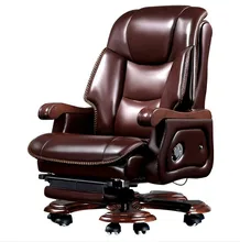 Modern Design Comfort genuine real Leather Ergonomic High Back Executive Office Chair With Footrest