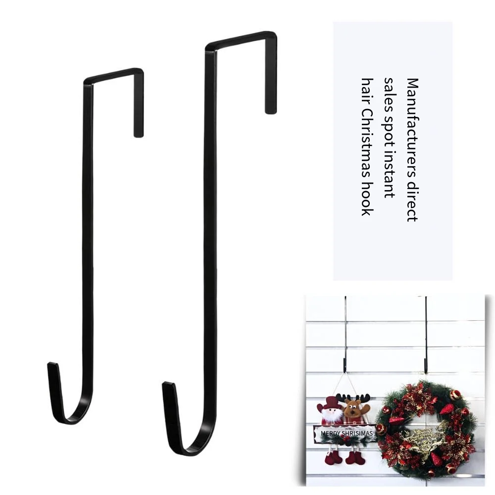 Simple iron manufacturers spot Amazon hot behind the door novelty hooks Christmas wreath creative 15-inch long novelty hooks