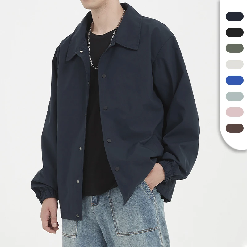 Blank es Jacket Leisure Outer Clothing Spring Windbreaker Lapel Collar Man's Jackets mens_voghion.com