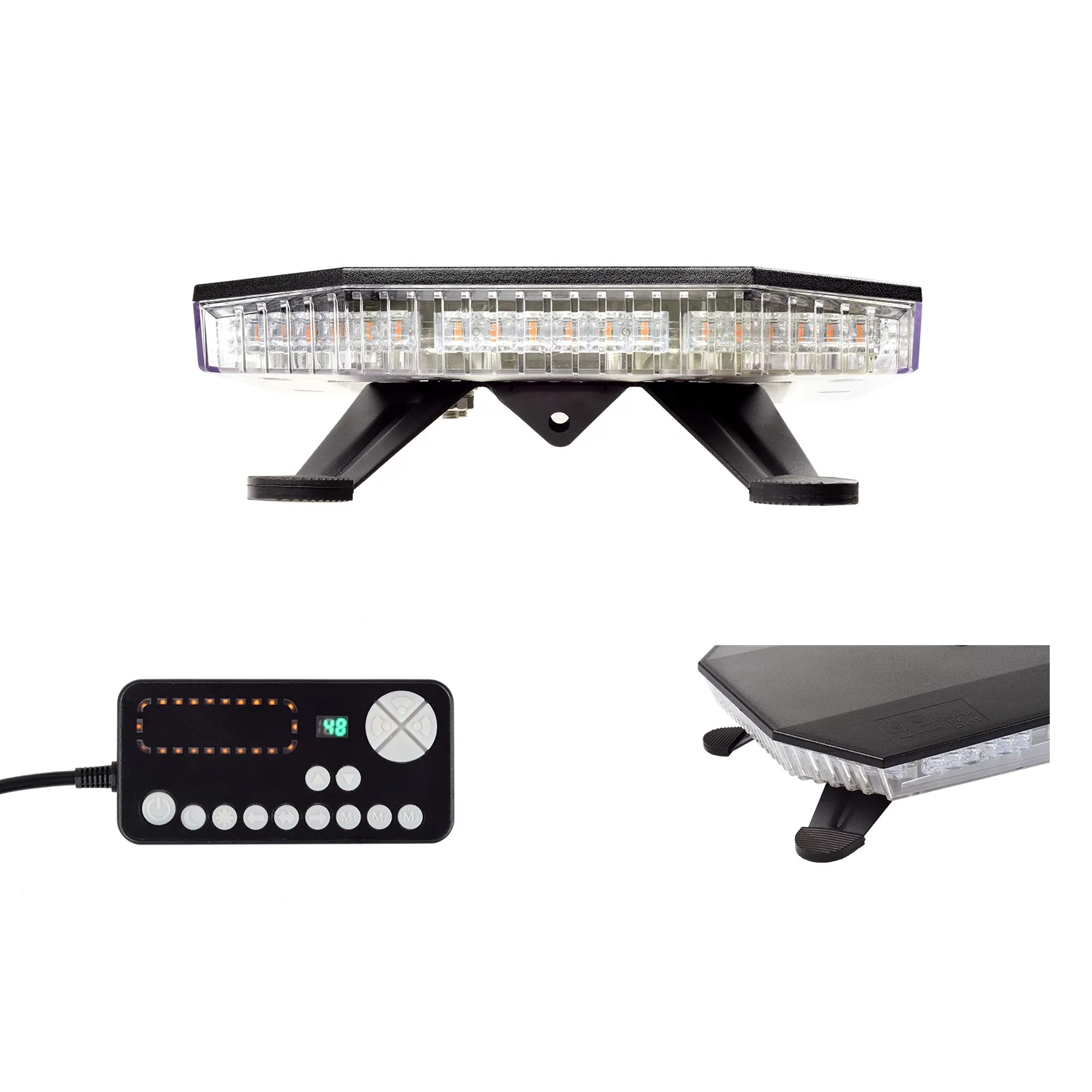 Factory OEM/ODM ECE R65 SAE Class 1 Full Size High Power  LED Emergency Flashing Strobe Warning Light bar