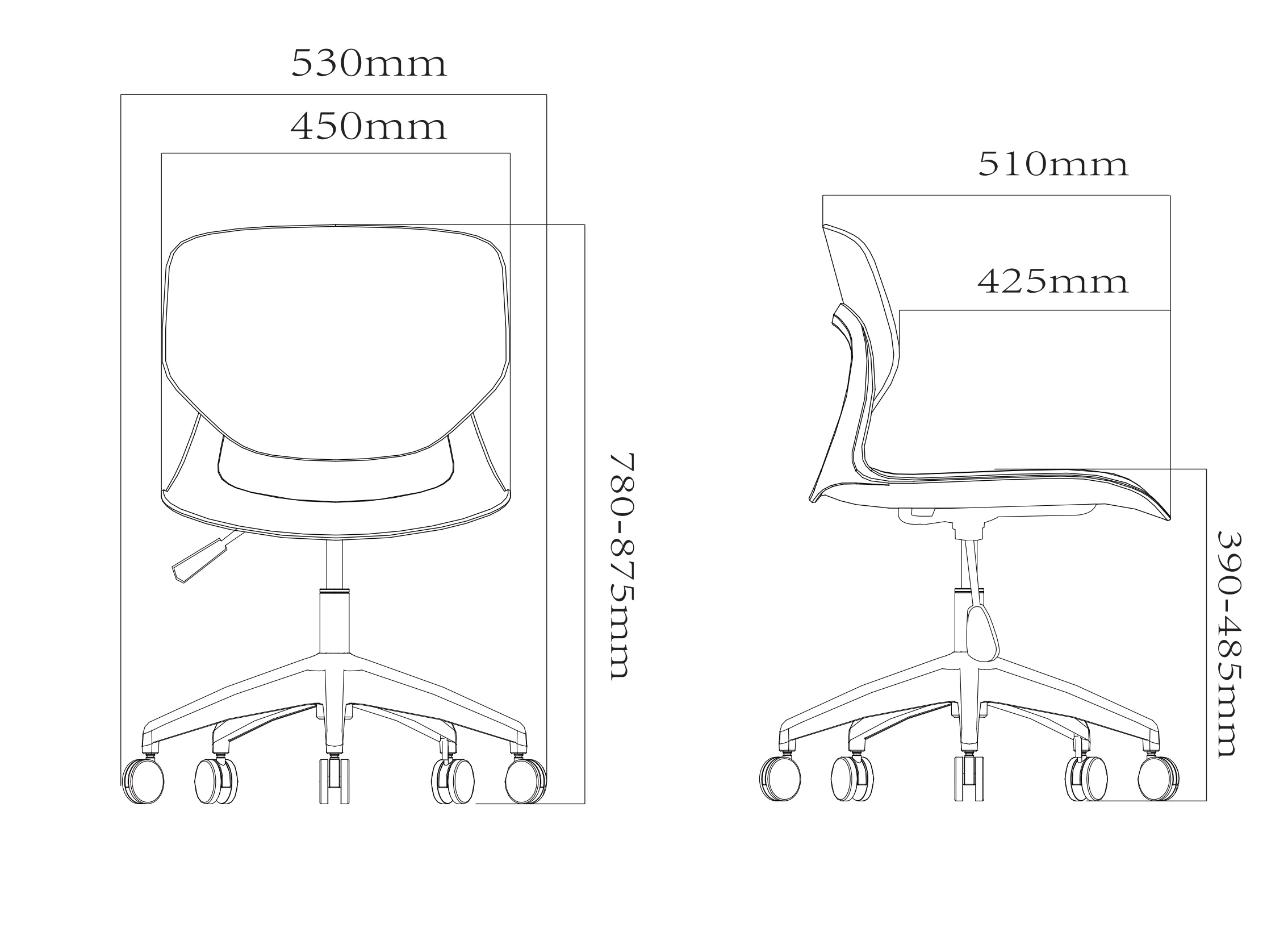 Yellow Armless Office Chair supplier