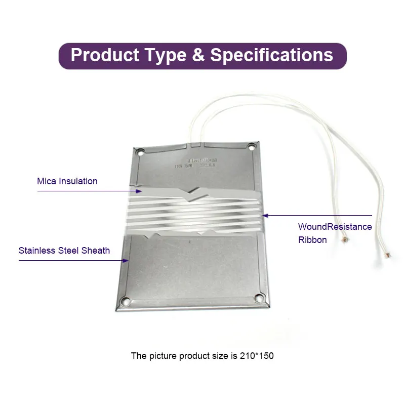 BRIGHT Customized 220V Industrial Heating Plate Electric Flat Mica Heater Plate Heater With Lead Wire