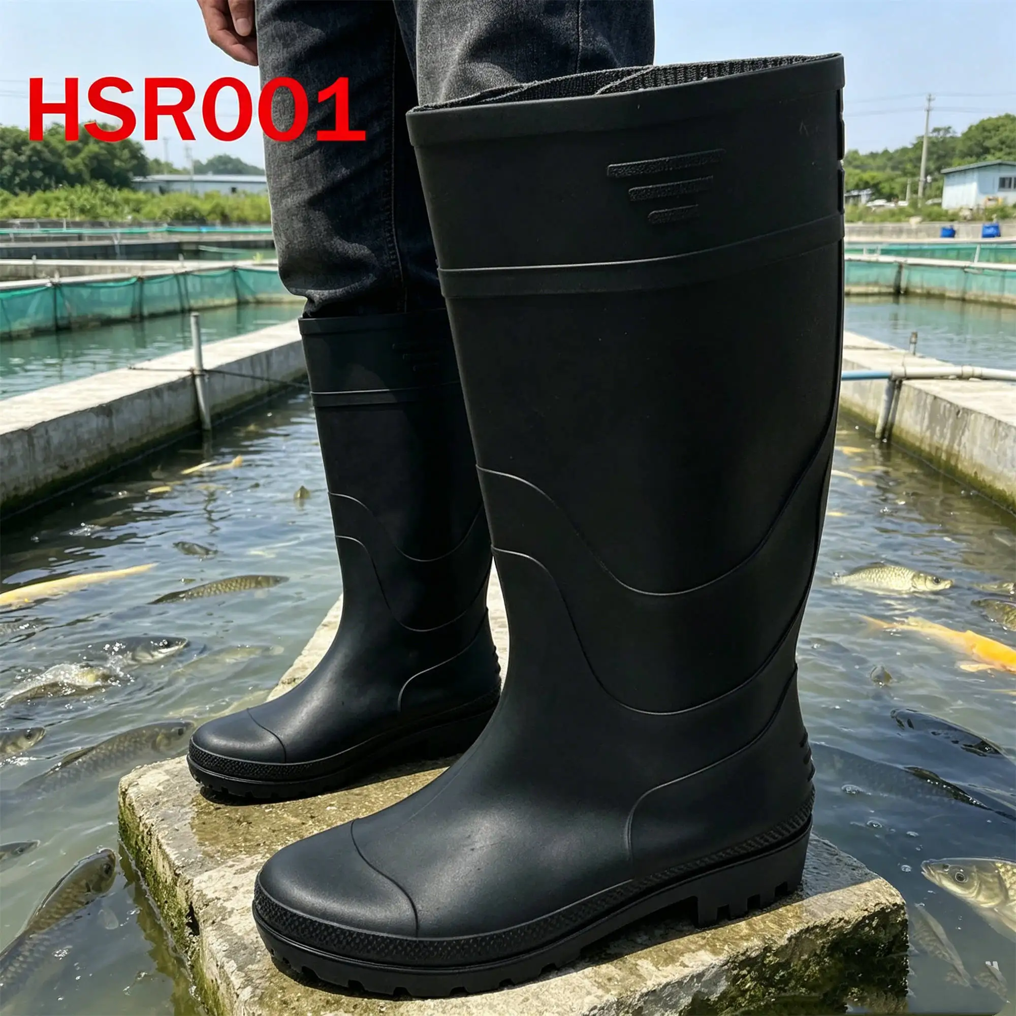 ZYF,agriculture&husbandry Multi Colors Available PVC Rain Boots All-season Suitable Seamless Construction Tech Farm Boots HSR001