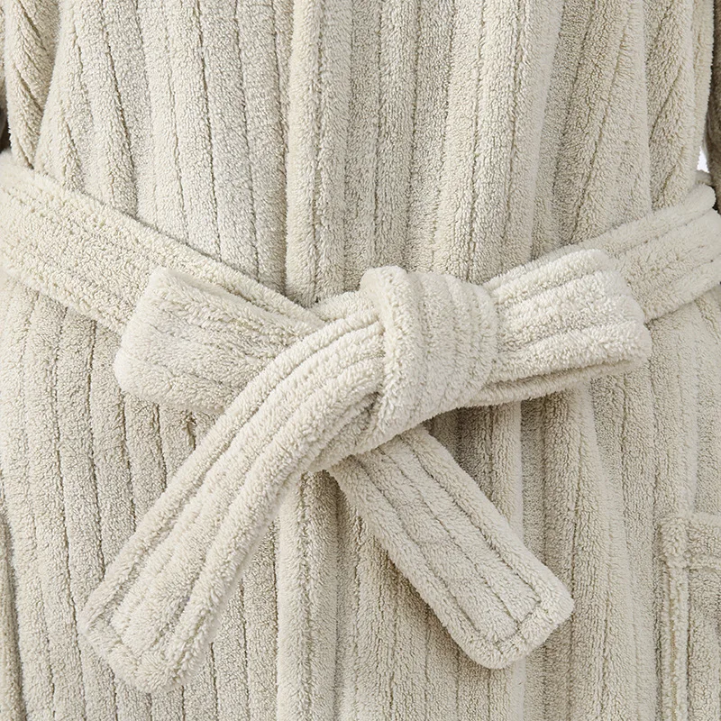Thickened And Lengthened Coral Velvet Bathrobe Men's And Women's ...