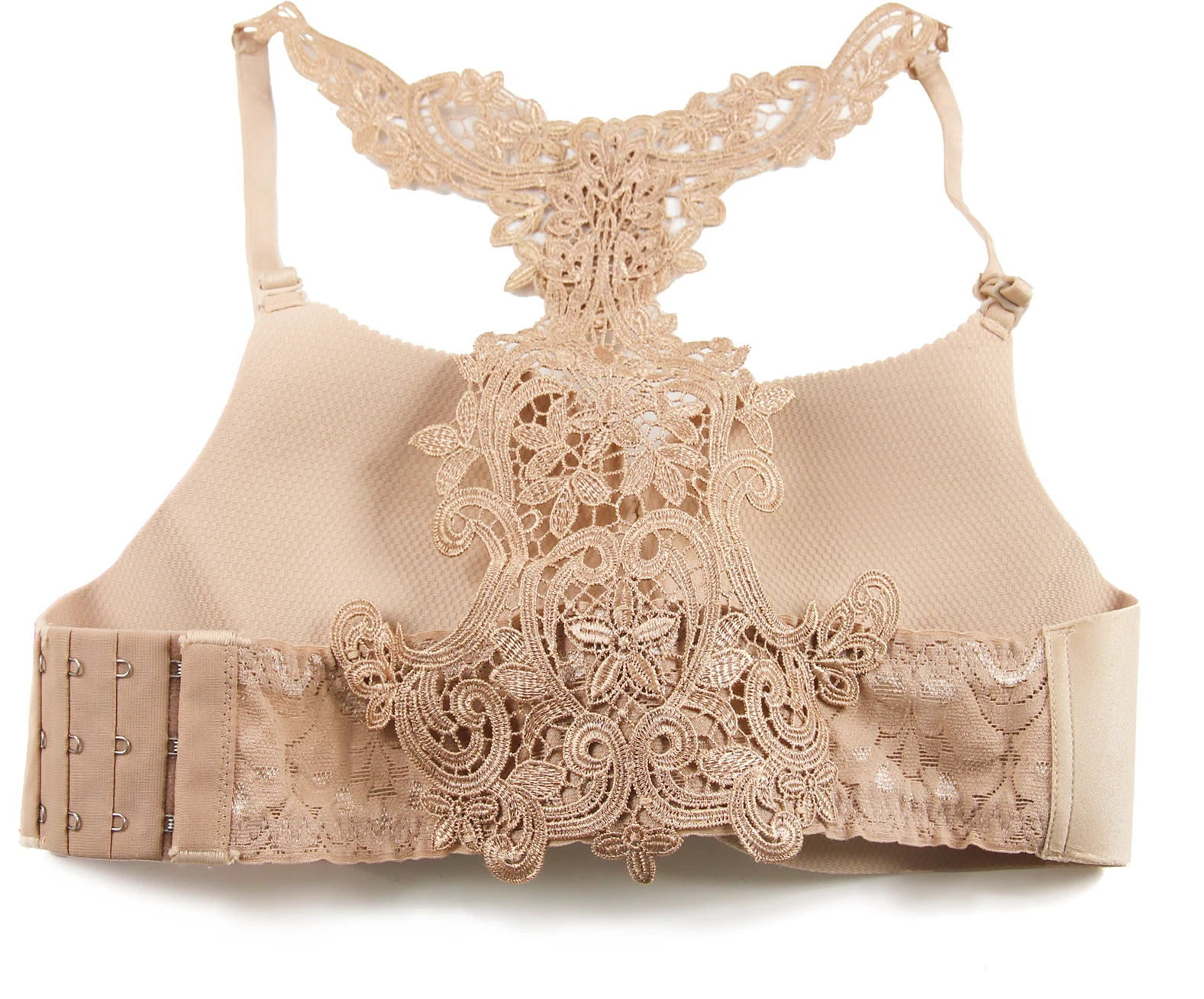 In Stock PAERLAN Sexy Back Hot Girl Bra Women Deep V Cleavage One-Piece  Lace Racerback Push up Bra for Backless Dress