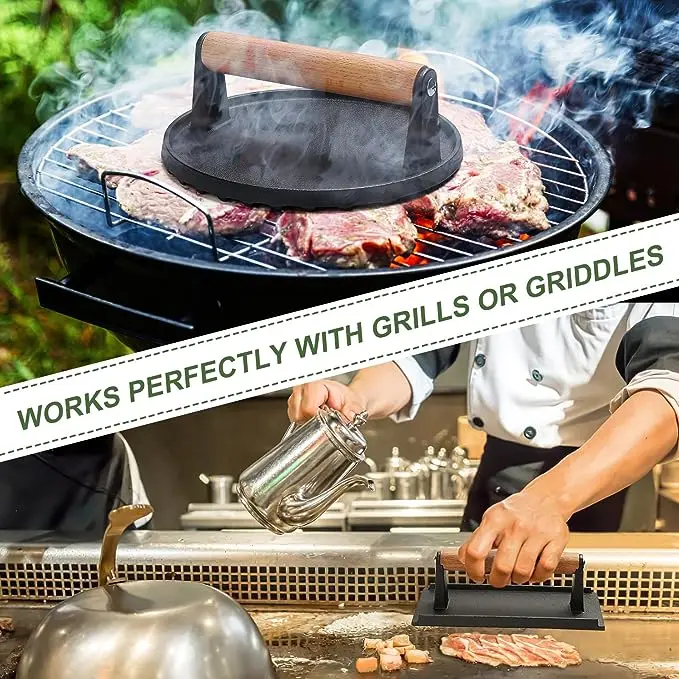 Cast Iron Burger Press Set Of 2 Smash Burger Press Custom Or Standard