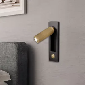 ECOJAS Bedroom Hotel Guest Room Decorate Headboard Book Reading Lamp Indoor Led Wall Reading Light Sconce Switch Wall Lamp