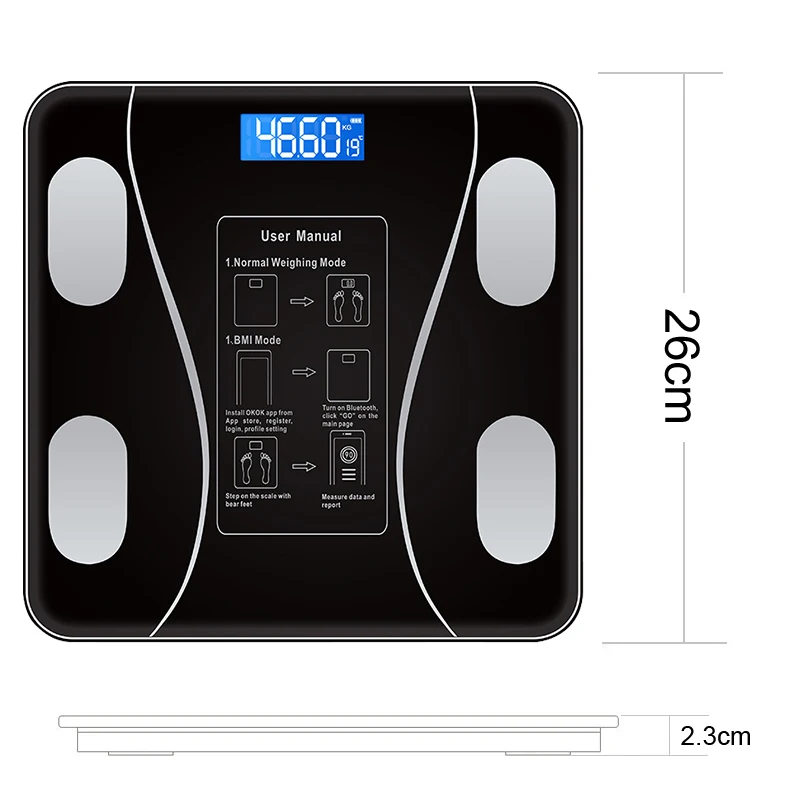 180kg Balanza Basculas Digital Electronic Balance Weighing Body Fat ...