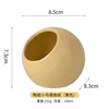 Bird food bowl-spherical-yellow