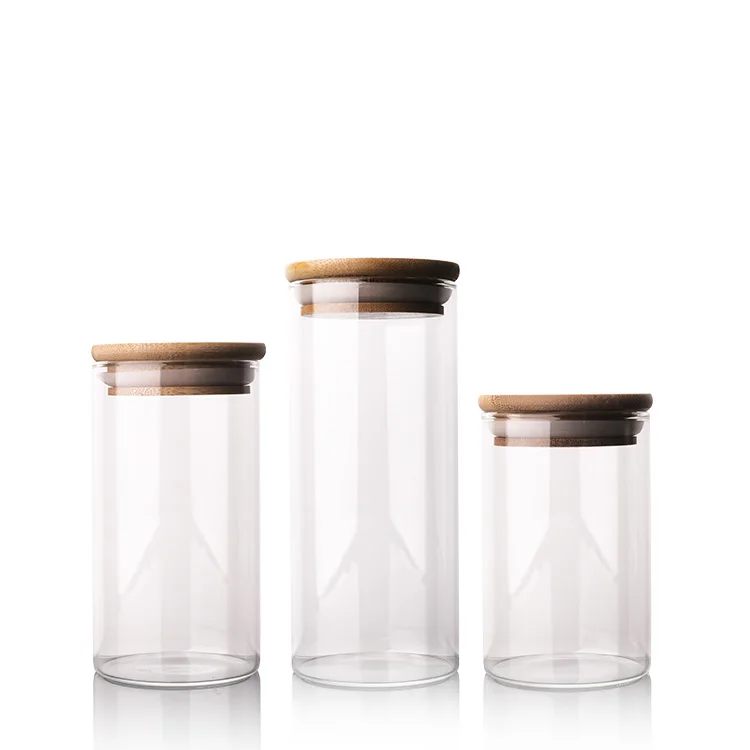 Household clear Glass Food Storage Jars Food Nut Storage Jar