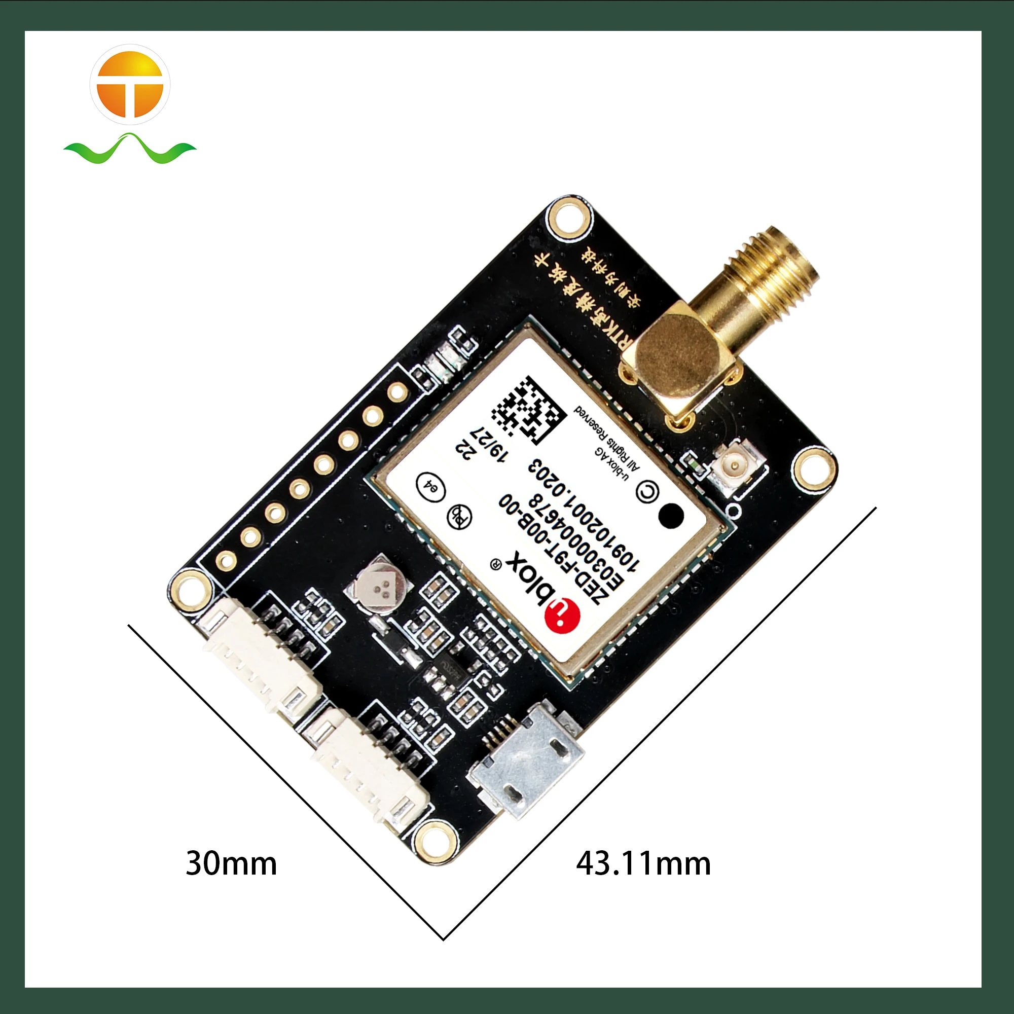 ublox GPSモジュール ZED-F9T-00B-00 RTK GNSS/GPS受信機ボード（SM a