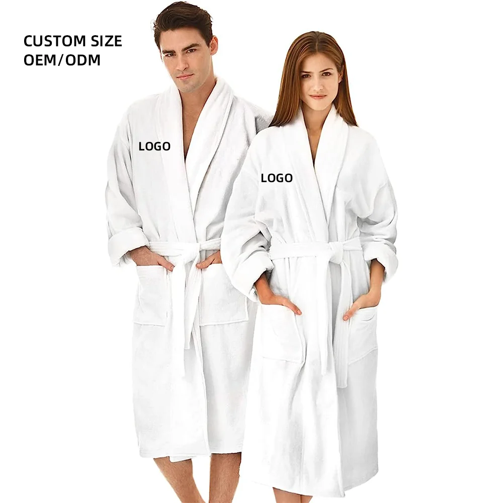 Custom Logo Pure Cotton Fabric Terry Spa Hotel Luxury Men Women