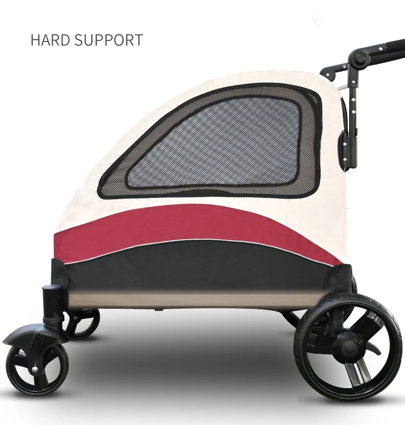 Large Dog Stroller Jogger Pet Stroller For 2 Dogs Breathable Animal