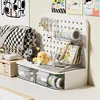 White [Pegboard Desktop Standing Shelf]