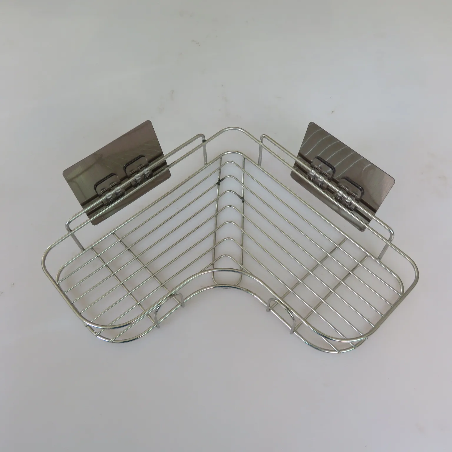 Stainless Steel Triangle Shelving Iron Plating Corner Storage Basket Corner Arrangement Storage Rack manufacture