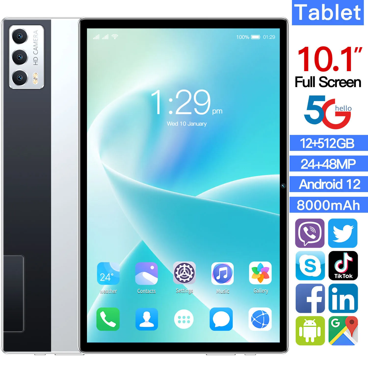 タブレット本体 RAM4GB ROM64GB 10 Inch Dual Sim Cards RAM4GB ROM64GB Android 12 Tablet PC