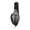 Cuchillo, tenedor y cuchara extraíbles Negro
