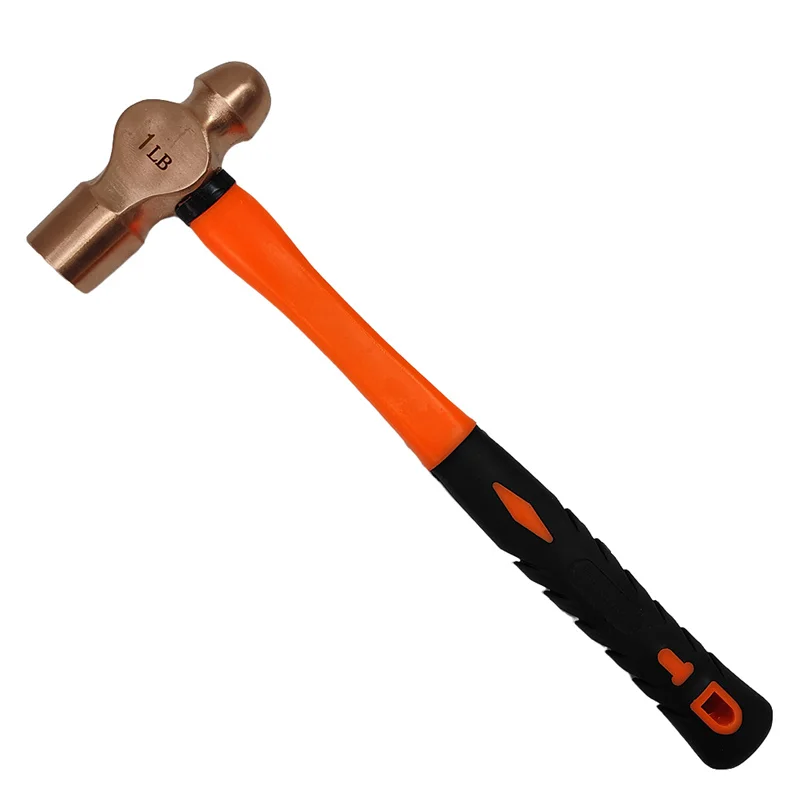 Медный молоток SFREYA SO101 шаровой торфяный взрывозащищенный круглый барабан медный не искрящееся барабанный с ручкой