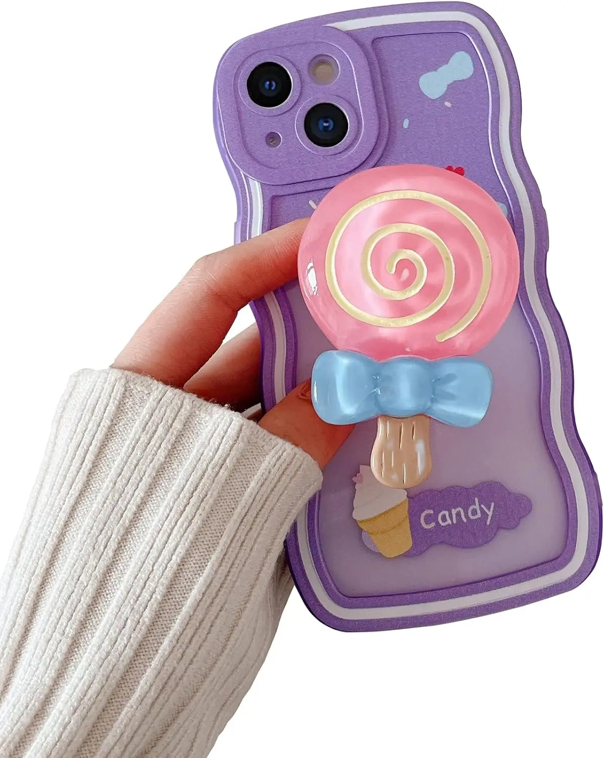 Cute Case for iPhone 13 14 15 16 Pro max Soft TPU Case with Candy Ring Kickstand Clear Covers for Girls Women