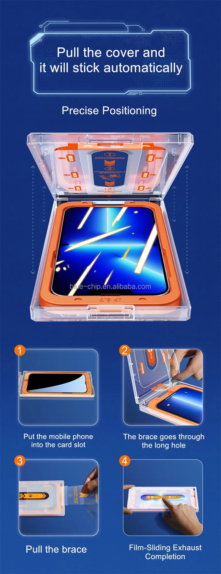 2 Pack Magic Box 9h Tempered Glass For Iphone 14 13 11 Pro Max Easy Installer Applicator Screen