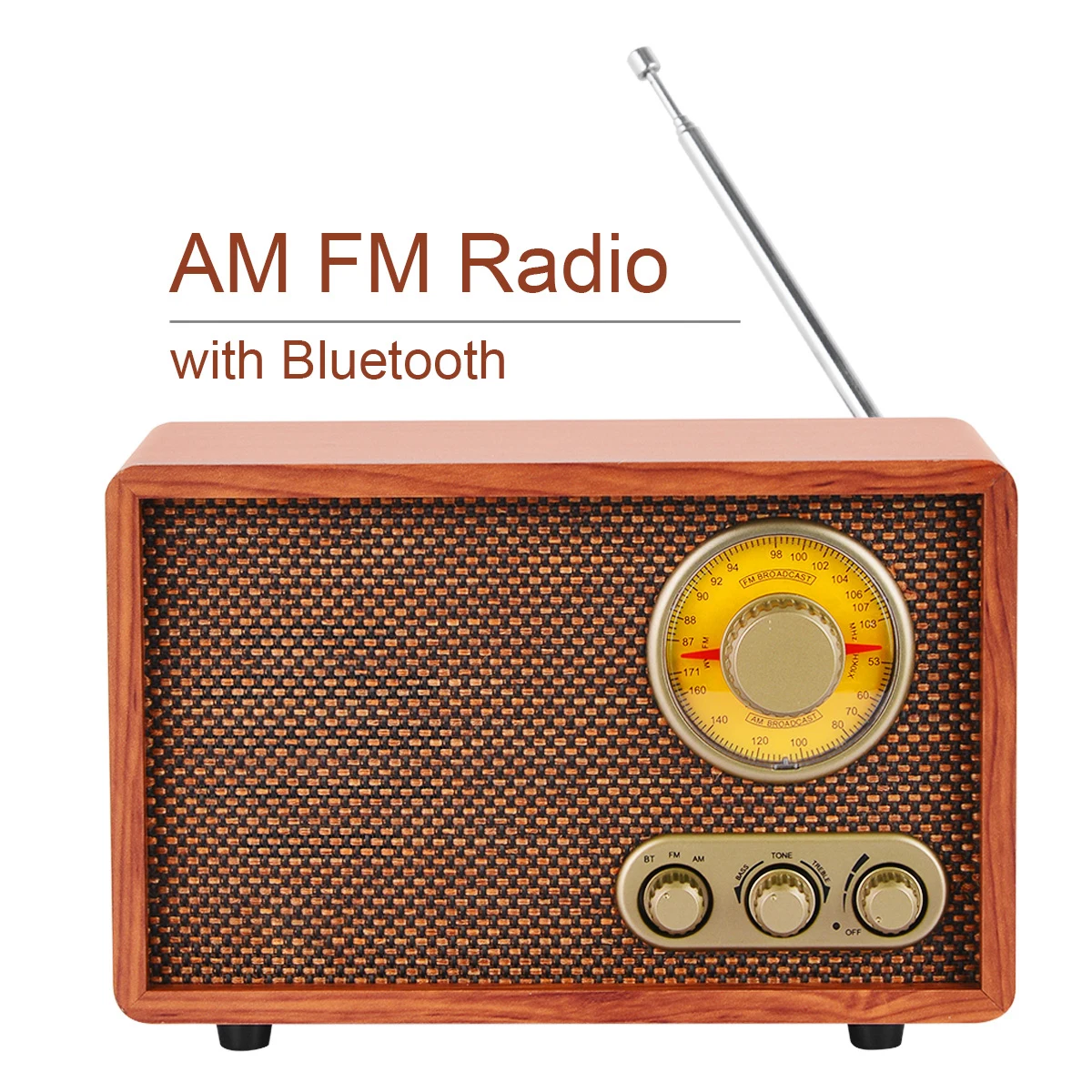 Produktbild von Retro AM FM Radio Mit Bluetooth - Digitales Wandradio Mit LCD Display & 40 Senderspeicher