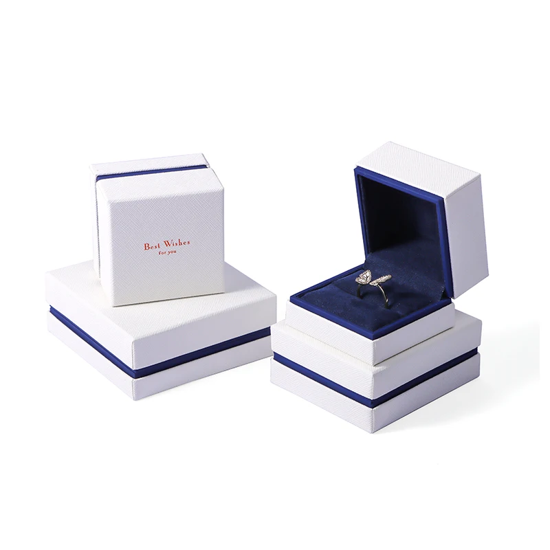 Роскошная белая картонная подарочная Магнитная коробка Romi для ювелирных изделий