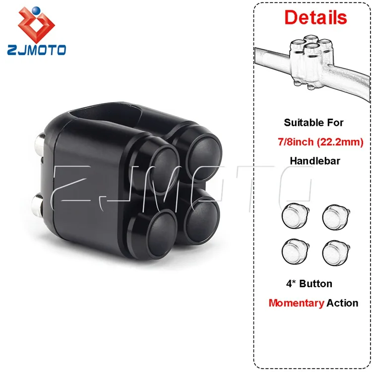 Interruttore Manubrio Moto 22mm - Pulsante Luci, Frecce, Clacson Per Manubri Da 7/8 Pollici
