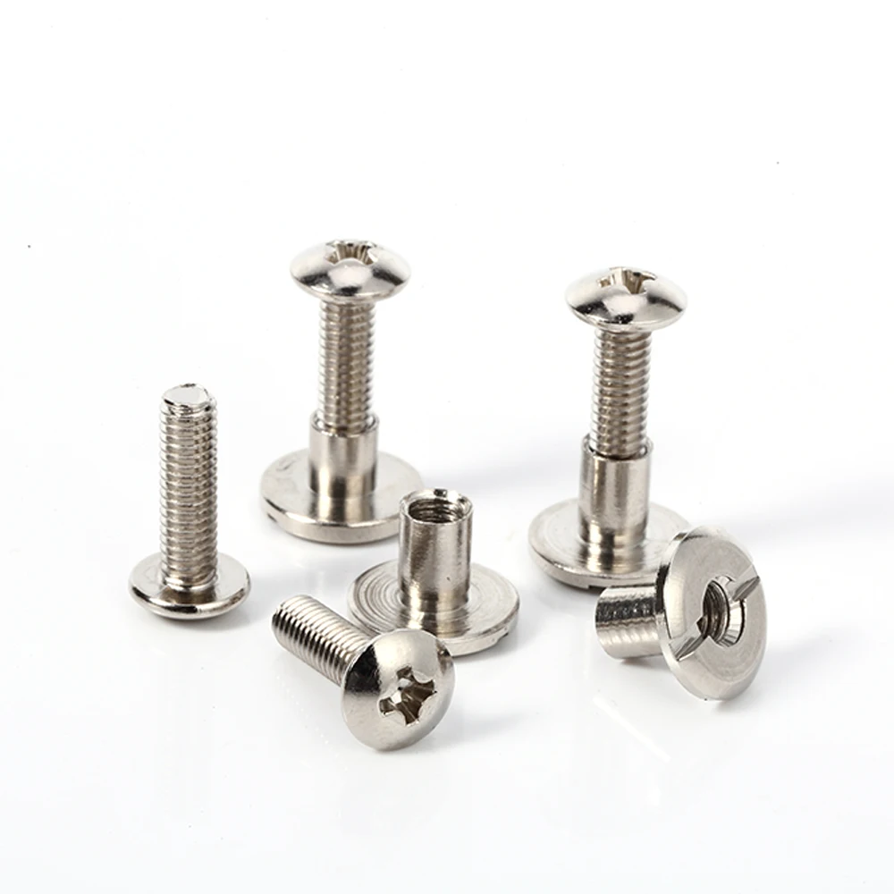 Ni Plated Carbon Steel Low-Profile Binding Barrel and Screws Post M5 5mm 