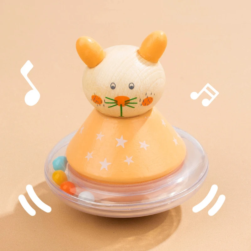 かわいい木製うさぎタンブラー 嬰児用 ベビー早期教育および手と目の協応能力集中トレーニング用 CPCおよびEN71認定木製おもちゃ