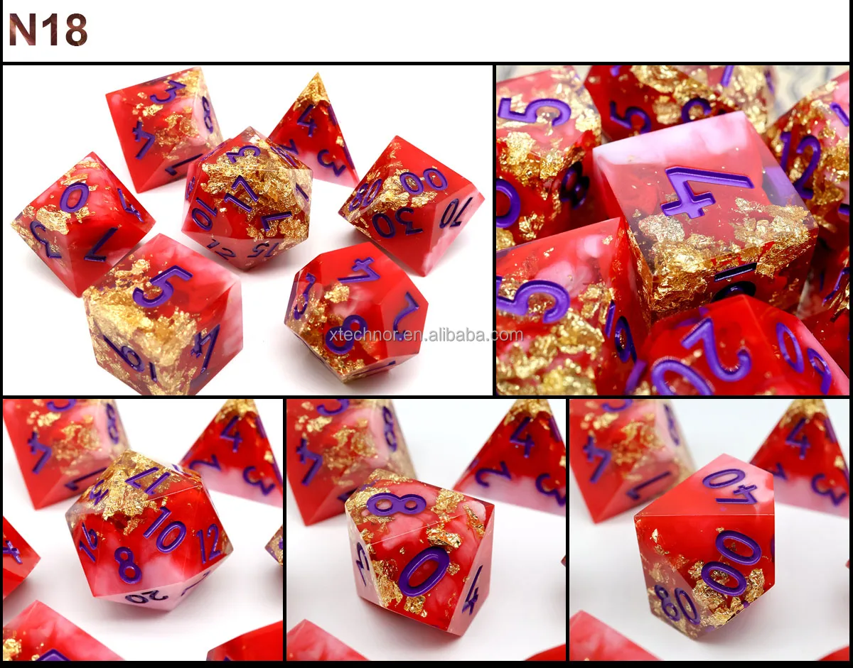Rpg Dice For Role Playing Table Game Polyhedral Resin Dnd Dice Set Handmade Board Games Sharp