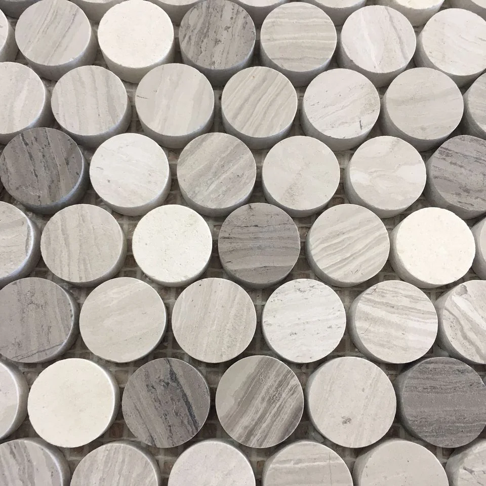 YDSTONE High Quality White Carrara Marble Mosaic Tile Polished Natural Stone Round Tile with Waterproof Feature 1-Year Warranty