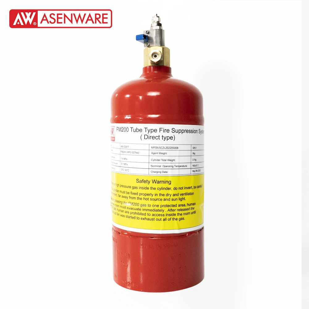 Asenware Автоматическая установка для Fm200 N1230 FK5112 газа дымогарной трубы система подавления