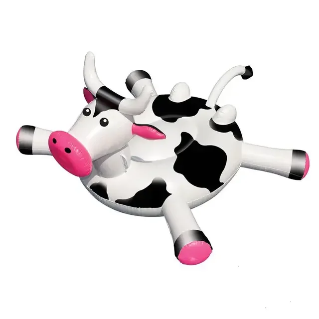 Summer Pool Swim Fun Inflatable Milk Cow Pool Float Raft Ride on