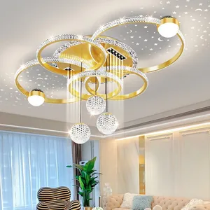 Zeal Lighting Simple Warm Light Starry Sky Ring Round Golden Black White Led Ceiling Lamp for Living Room